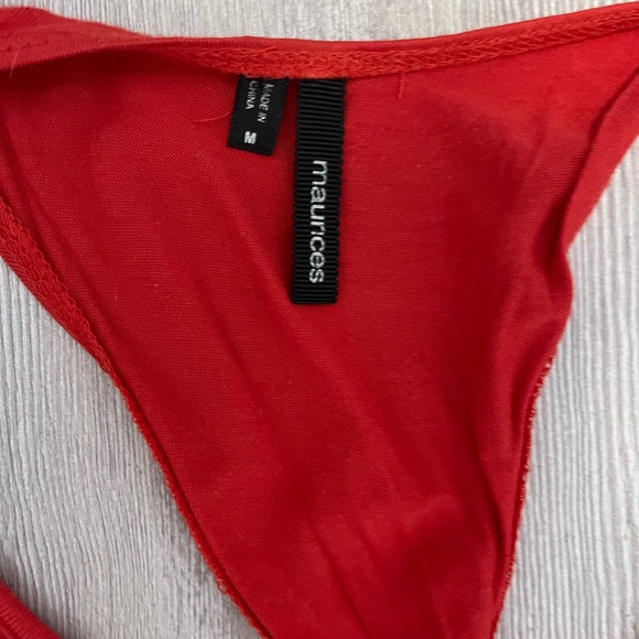 Maurice’s red and taupe t back beaded tank tops size medium - Picture 3 of 6